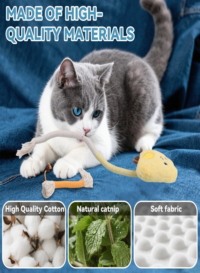 Ymcafmo 4pcs Safe Cat Rope Toy with Catnip - Dental Cleaning Chew Toys for Cats - Kitten Teething Toys - Interactive Play Toys with Feathers - Indoor Cats - Image 2